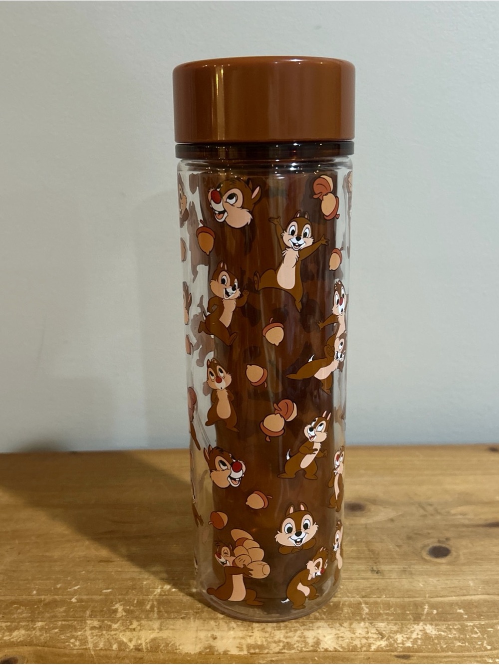 Disney Parks 2025 Chip and Dale Brown Water Bottle Tumbler - Picture 2 of 7